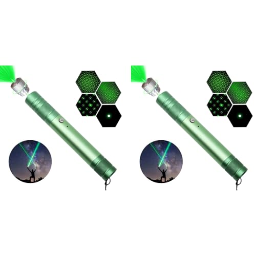 Climberty® USB Rechargeable Green Laser Light 1000m High Power Beam for Presentation Stargazing Hiking Portable Pointer for Teachers Outdoors and Pets 2 PCS Climberty® USB Rechargeable Green Laser Light 1000m High Power Beam for Presentation Stargazing Hiking Portable Pointer for Teachers Outdoors and Pets 2 PCS